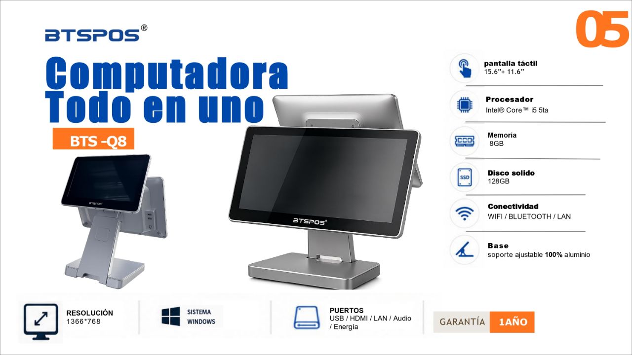 Computadora BTS-Q8 Doble Pantalla 15.6"+11.6"