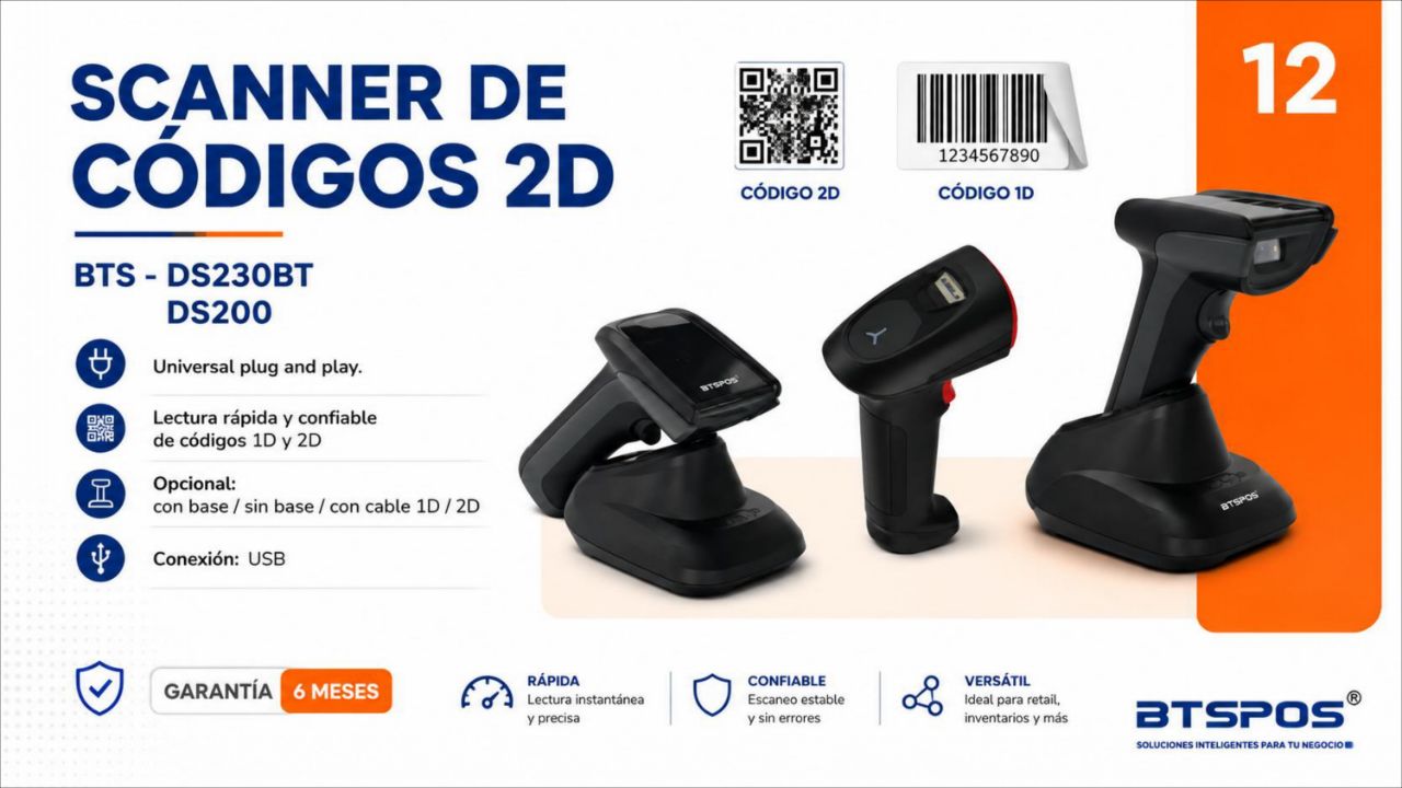 Scanner Códigos 1D/2D BTS-DS200